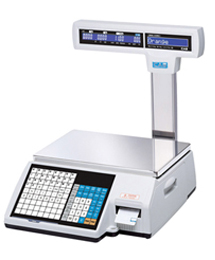 Весы с печатью этикеток CAS CL5000J-IP со стойкой с дополнительным индикатором